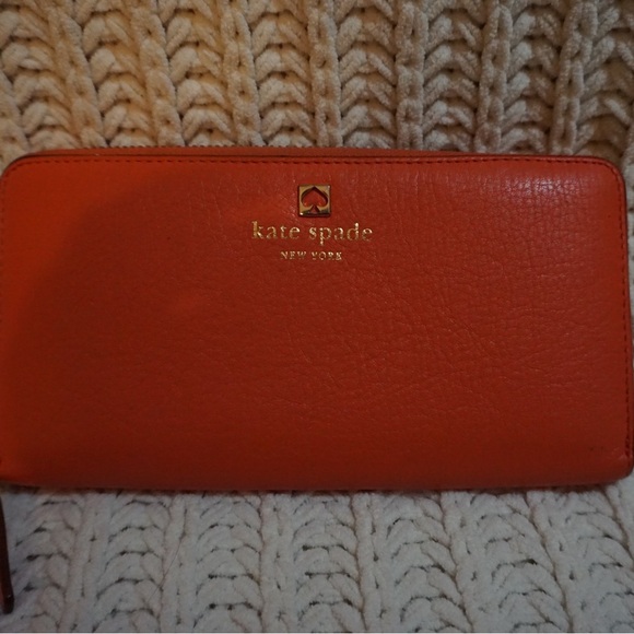 Kate Spade Red Orange Leather Wallet